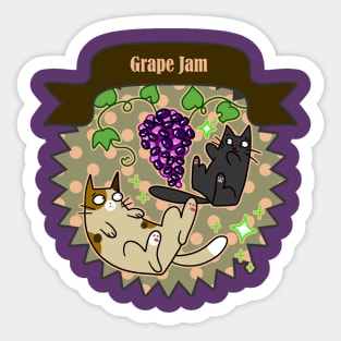 Grape Jam - Cute Cats and Grapes Canning Label Sticker